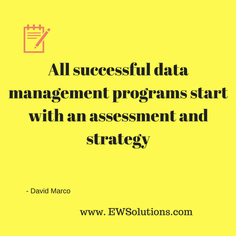 All successful data management programs start with an assessment of current state