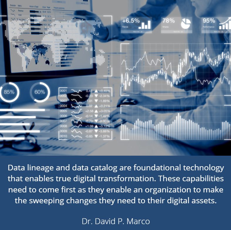 Using data lineage and data catalog are foundational technology for true digital transformation