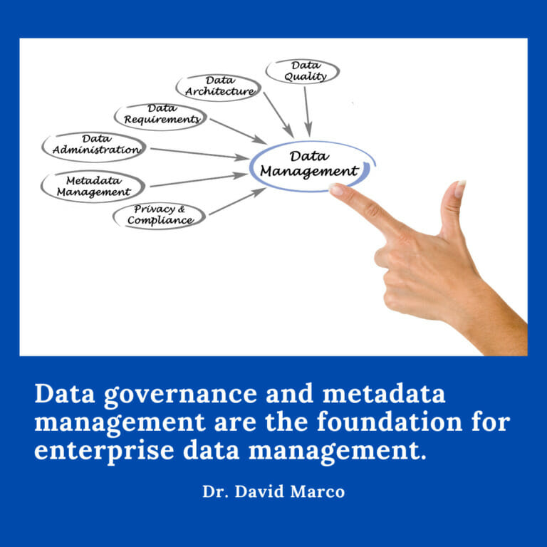 Data Governance and metadata management are the foundation for enterprise Data Management