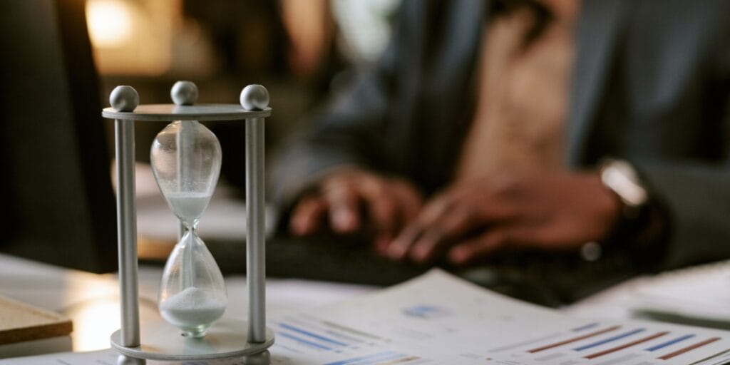 Hourglass Business Charts Executive Deadline